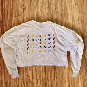 “Vintage Friends Long-Sleeve Crop  Tee”